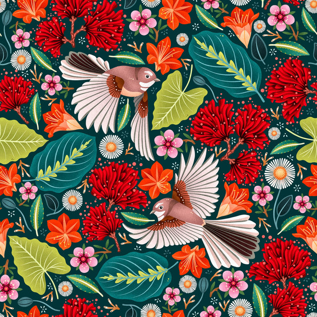 Chirpy Fantails — Forest Green
